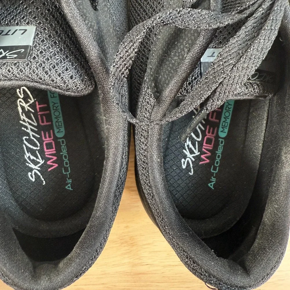 Skechers Flex Appeal 3 Athletic Sneakers Women's Black Mesh Lace-Up Trainers - 9